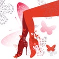 Red Shoes and legs Royalty Free Stock Photo