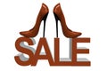 Red shoes sale women fashion high heels Royalty Free Stock Photo