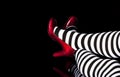 Red Shoes Striped Tights Royalty Free Stock Photo