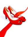 Red shoes, a symbol femicide Royalty Free Stock Photo