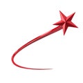 Red Shooting Star 3d Illustration