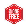 Buy One Get One Free Sign Hexagon