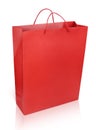 Red shopping bag on white Royalty Free Stock Photo