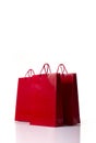 Red shopping bags.