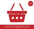 Red Shopping basket icon isolated on white background. Online buying concept. Delivery service sign. Shopping cart Royalty Free Stock Photo
