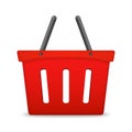 Red Shopping Basket Icon Royalty Free Stock Photo