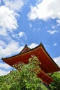 Red shrine and summer sky, Kyoto Japan.