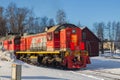 Red shunting locomotive Royalty Free Stock Photo