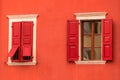 Red Shuttered Windows