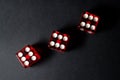 Red Sic Bo gambling dice Royalty Free Stock Photo