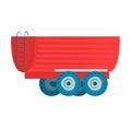 Red side dump truck vector illustration construction transportation concept. Isolated heavy