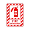 Red sign fire extinguisher for public places Royalty Free Stock Photo