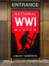 Red Sign - National World War I Museum in Kansas City Royalty Free Stock Photo