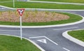 Red sign at nice roundabout