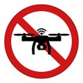 Red Sign No Drone Zone. Royalty Free Stock Photo