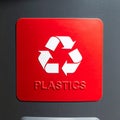 Red Sign for Plastic Waste Sorting Royalty Free Stock Photo