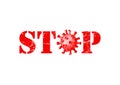 Red sign Stop Coronavirus isolated on white background. Dangerous respiratory corona virus Royalty Free Stock Photo