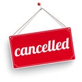 Sign Wooden Background Cancelled