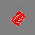 Red sign `today sale` tag