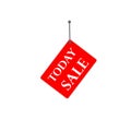 Red sign `today sale` tag