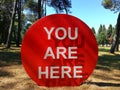 Red sign you are here Royalty Free Stock Photo