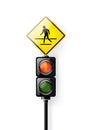 Red signal, Traffic lights for people crosswalk isolated on white background Royalty Free Stock Photo
