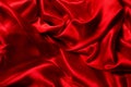 Red silk background. A lot of folds Royalty Free Stock Photo