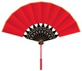 Red Silk Chinese Fan