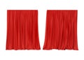 Red silk curtain isolated on white background. 3d render. Royalty Free Stock Photo