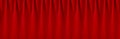 Red silk curtains with smooth waves as rich abstract theatre background. Banner for design of website, header, cover. Royalty Free Stock Photo