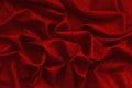 Red silk damask with wavy texture