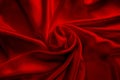 Red silk delicate fabric spun and draped