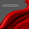 Red silk fabric abstact vector background - textile banner design