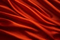 Red Silk Fabric Background, Satin Cloth Waves Texture