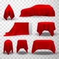 Red silk fabric cover set, elegant surprise for luxury opening