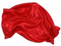 Red silk fabric drape isolated on white background Royalty Free Stock Photo