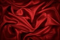 Red silk satin background. Beautiful soft wavy folds on smooth shiny fabric. Anniversary, Christmas, Royalty Free Stock Photo