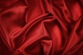 Red silk satin background. Beautiful soft wavy folds on smooth shiny fabric. Anniversary, wedding, valentine, event, celebration c Royalty Free Stock Photo