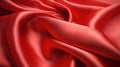 Red silk satin fabric texture background with sweeping ripples and folds. Royalty Free Stock Photo