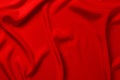 Red silk or satin luxury fabric texture can use as abstract background. Top view Royalty Free Stock Photo