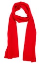 Red silk scarf on a white background Royalty Free Stock Photo