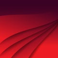 Red silk texture, smooth curve lines abstract background vector