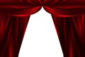 Red silk theatre curtains