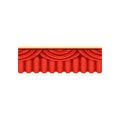 Red silk or velvet pelmets for theater stage. Cartoon