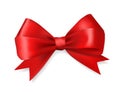 Red silky bow ribbon