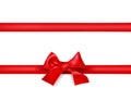 Red silky ribbon bow knot. decorative design element