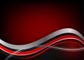 Red and silver and black color geometric wave abstract background with copy space vector illustration Royalty Free Stock Photo