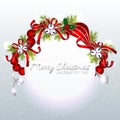Red Silver Christmas Ornament Background Royalty Free Stock Photo