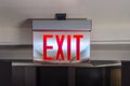 Red silver Exite hotel sign Royalty Free Stock Photo