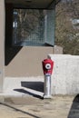 Red and Silver Colored Fire Hydrant in Baden, Switzerland